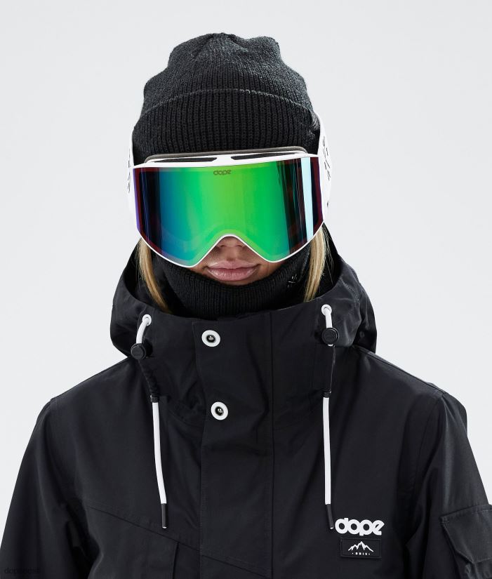 Dope Snow Eesti -sihikuga suusaprillid Dope valge valge rohelise peegliga B62VTF259
