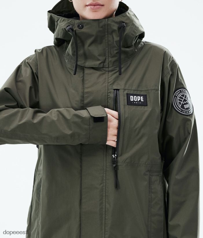 Dope Riided - naised Blizzard light täistõmblukuga välisjope Dope oliiviroheline B62VTF639