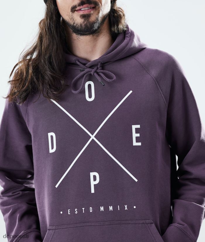 Dope Riided - mehed igapäevane kapuuts Dope 2x-up pleekinud viinamari B62VTF301
