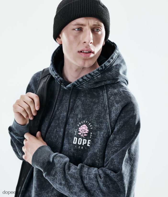 Dope Riided - mehed igapäevane kapuuts Dope roos pleegitatud mustaks B62VTF299