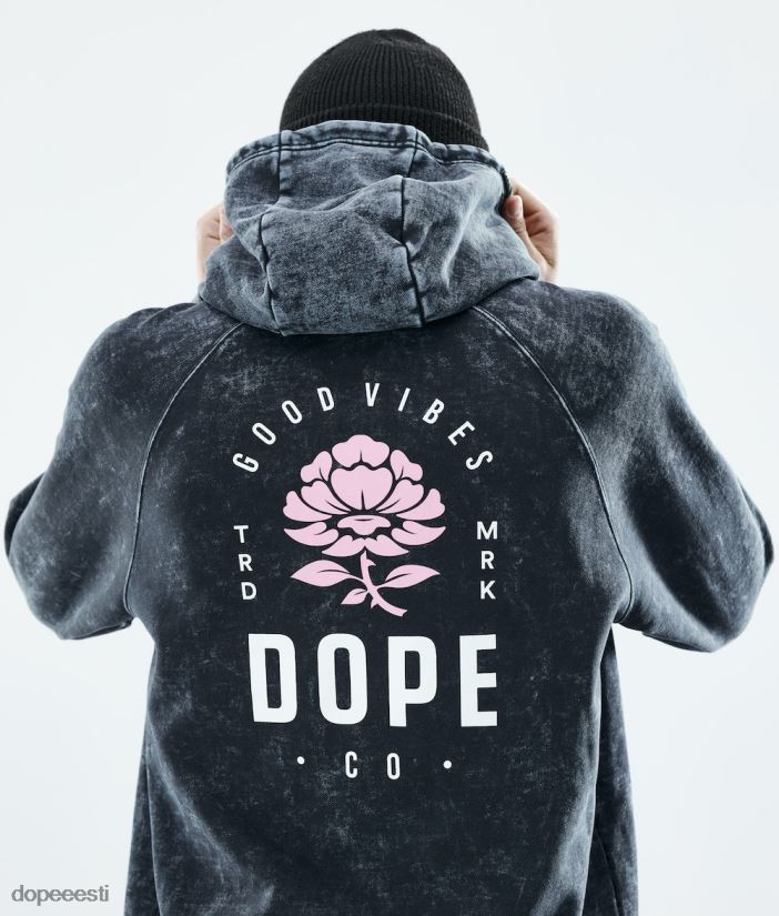 Dope Riided - mehed igapäevane kapuuts Dope roos pleegitatud mustaks B62VTF299