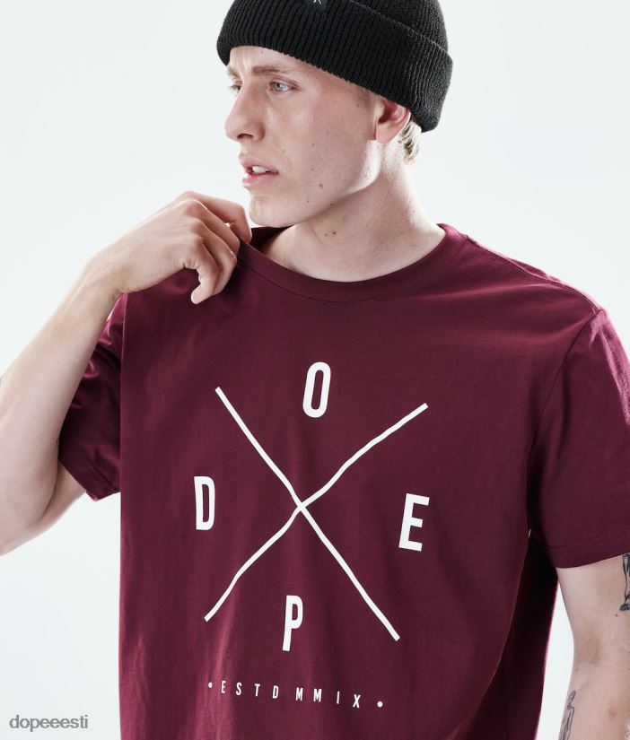 Dope Riided - mehed igapäevane t-särk Dope 2x-up Burgundia B62VTF343