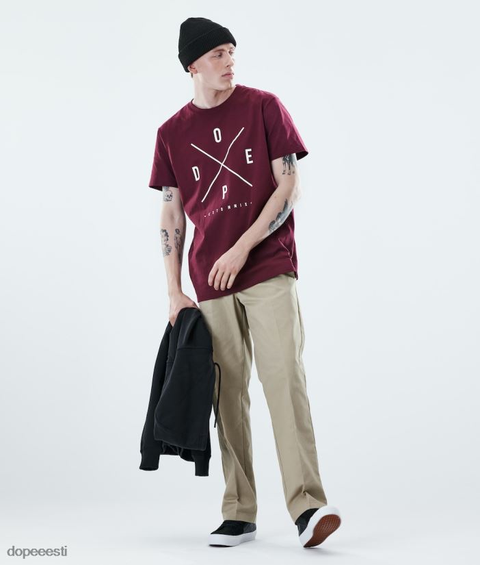 Dope Riided - mehed igapäevane t-särk Dope 2x-up Burgundia B62VTF343