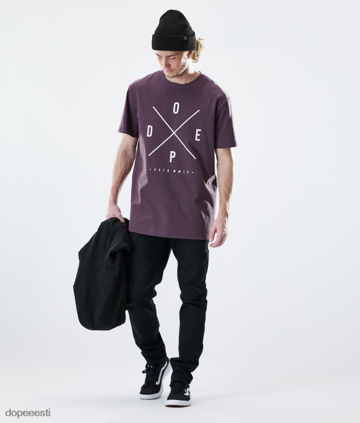 Dope Riided - mehed igapäevane t-särk Dope 2x-up pleekinud viinamari B62VTF361