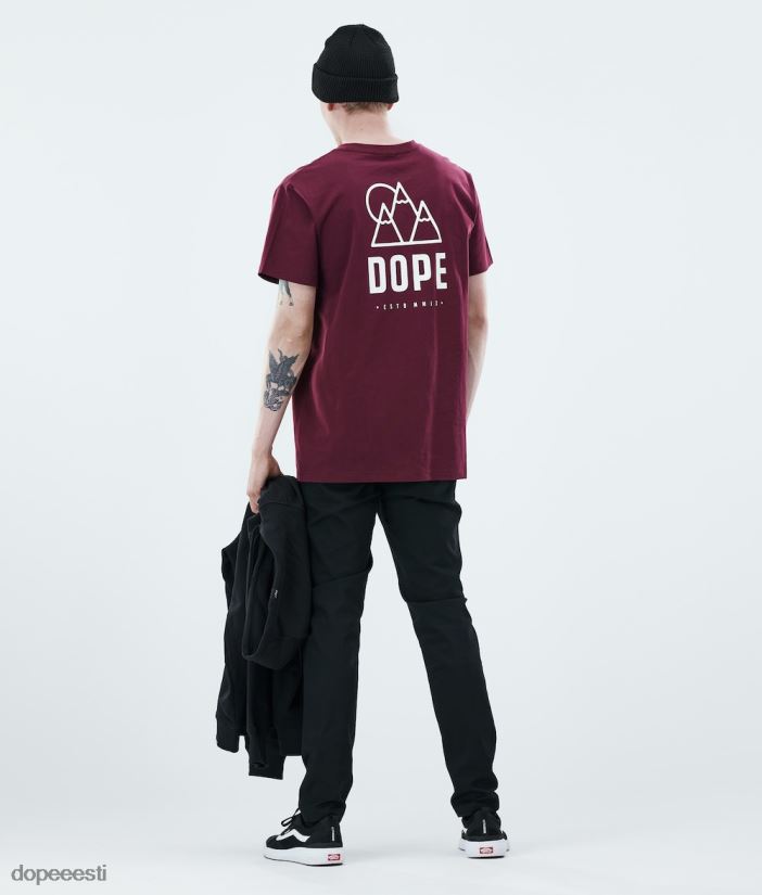 Dope Riided - mehed igapäevane t-särk Dope kerkima Burgundia B62VTF355