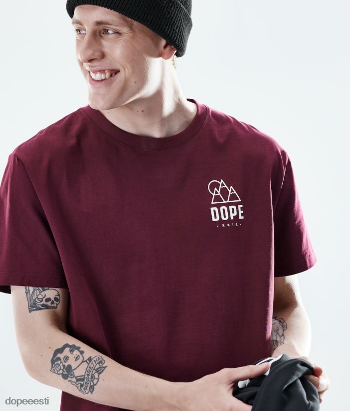 Dope Riided - mehed igapäevane t-särk Dope kerkima Burgundia B62VTF355