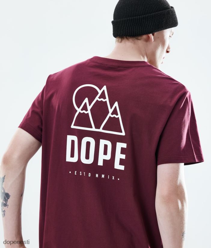 Dope Riided - mehed igapäevane t-särk Dope kerkima Burgundia B62VTF355