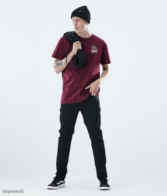 Dope Riided - mehed igapäevane t-särk Dope kerkima Burgundia B62VTF355