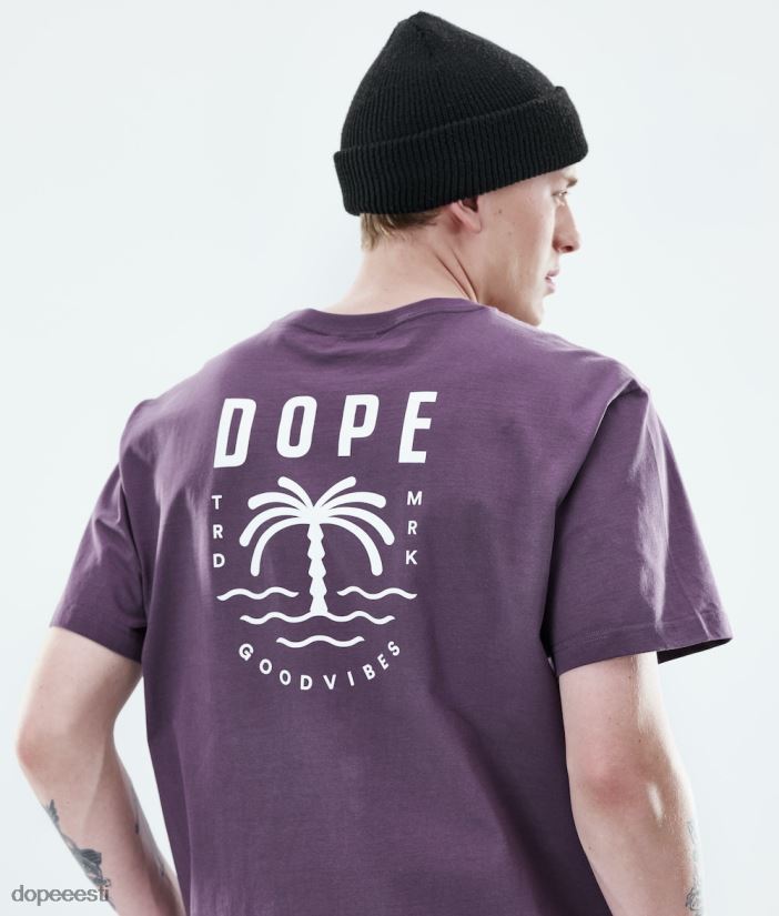 Dope Riided - mehed igapäevane t-särk Dope palm pleekinud viinamari B62VTF354
