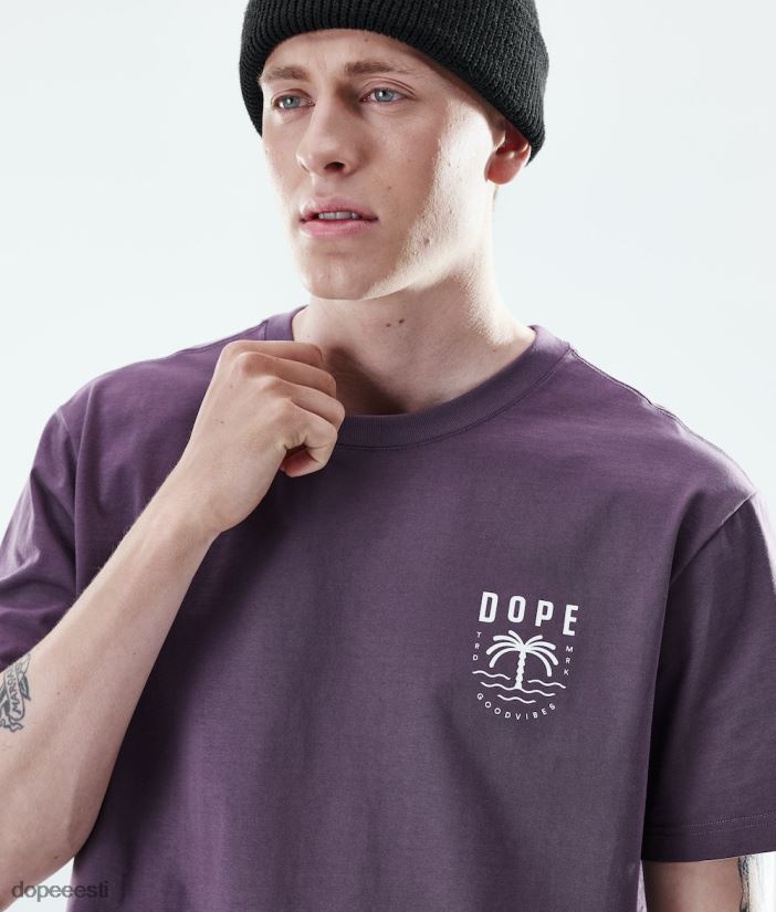 Dope Riided - mehed igapäevane t-särk Dope palm pleekinud viinamari B62VTF354