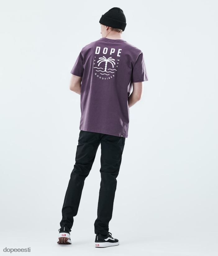 Dope Riided - mehed igapäevane t-särk Dope palm pleekinud viinamari B62VTF354