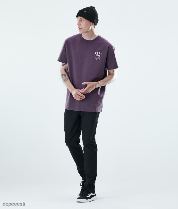 Dope Riided - mehed igapäevane t-särk Dope palm pleekinud viinamari B62VTF354