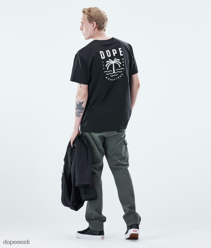 Dope Riided - mehed igapäevane t-särk Dope peopesa must B62VTF345