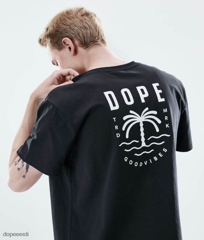 Dope Riided - mehed igapäevane t-särk Dope peopesa must B62VTF345