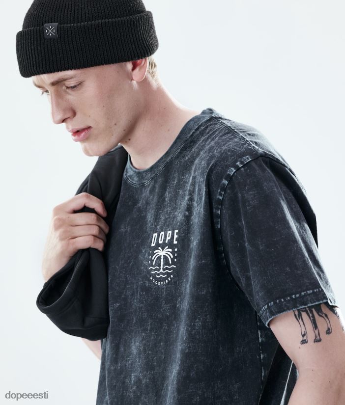 Dope Riided - mehed igapäevane t-särk Dope peopesa pleegitatud mustaks B62VTF344