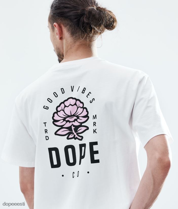 Dope Riided - mehed igapäevane t-särk Dope roosa valge B62VTF357