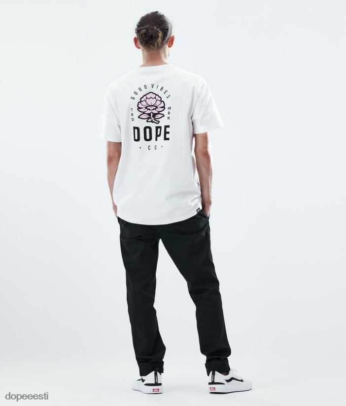 Dope Riided - mehed igapäevane t-särk Dope roosa valge B62VTF357