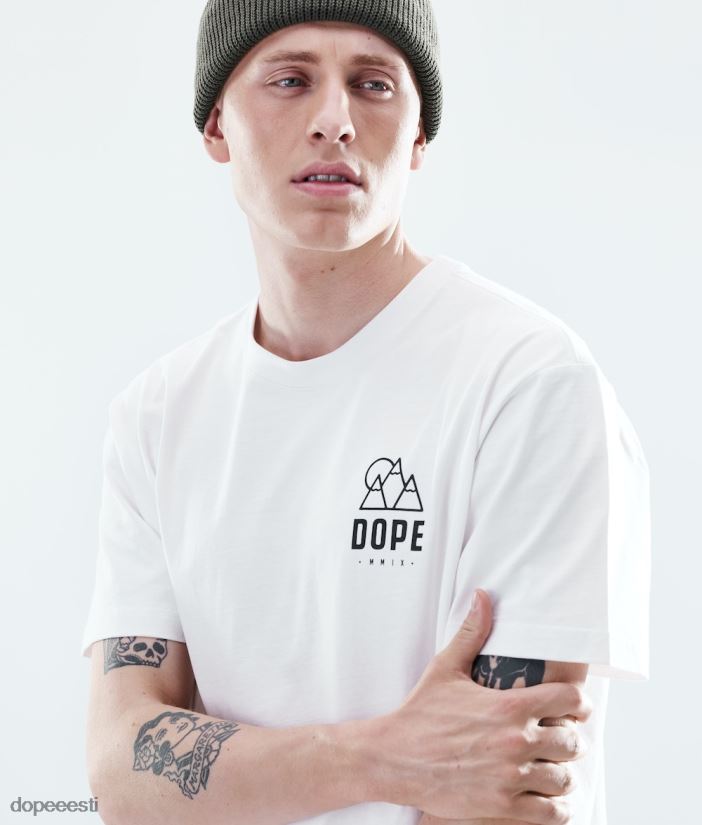 Dope Riided - mehed igapäevane t-särk Dope tõuse valgeks B62VTF365