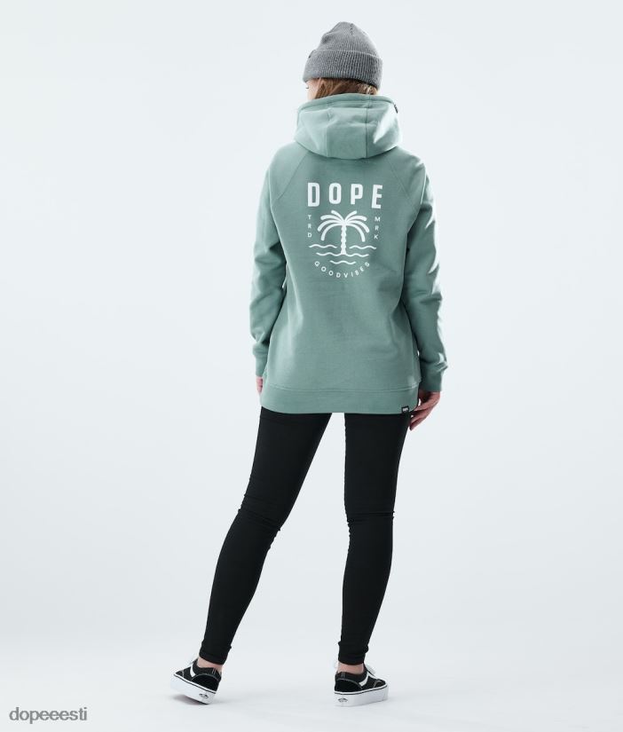 Dope Riided - naised tavaline kapuuts Dope palm pleekinud roheliseks B62VTF873