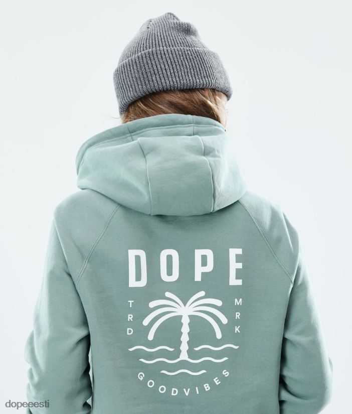 Dope Riided - naised tavaline kapuuts Dope palm pleekinud roheliseks B62VTF873