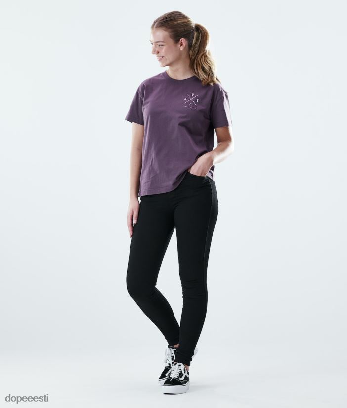 Dope Riided - naised tavaline t-särk Dope 2x-up pleekinud viinamari B62VTF895