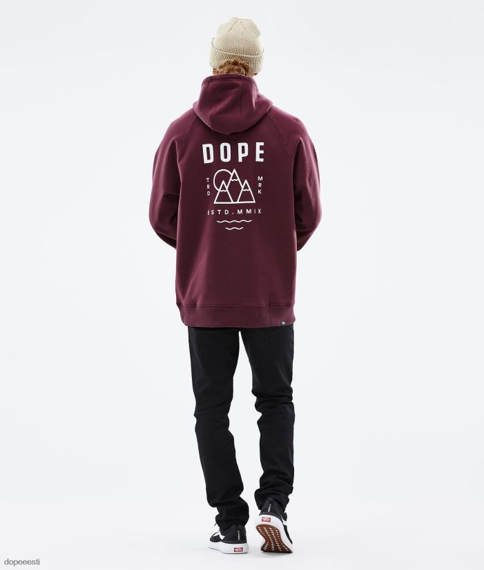 Dope Riided - mehed tavaline kapuuts Dope tippkohtumine Burgundia B62VTF303 - Image 8