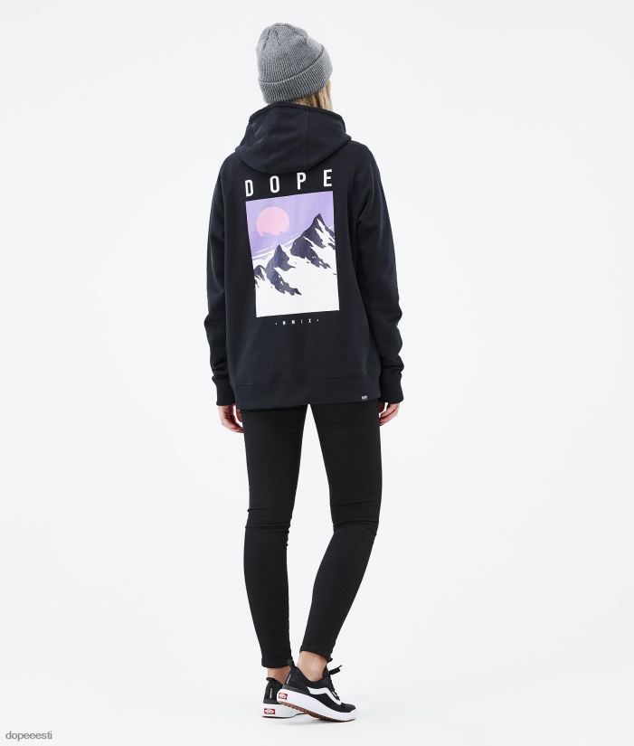 Dope Riided - naised tavaline w kapuuts Dope tipp must B62VTF850 - Image 4